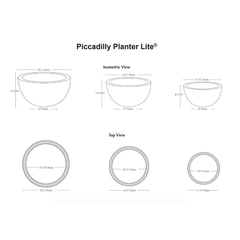 Piccadilly Planter Riverstone Premium Lite®