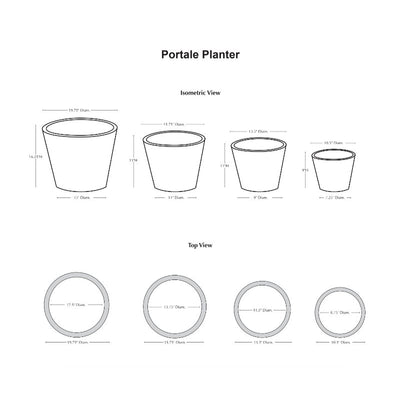 Portale Glazed Terra Cotta Planter Set of 4