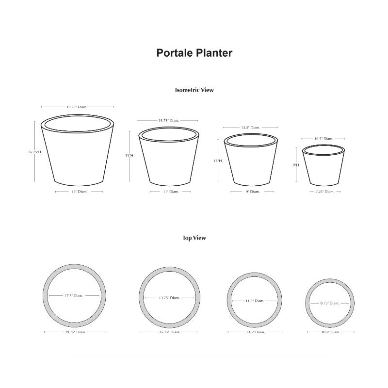 Portale Glazed Terra Cotta Planter Set of 4