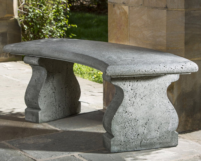 Provencal Curved Cast Stone Bench