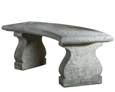 Provencal Curved Cast Stone Bench