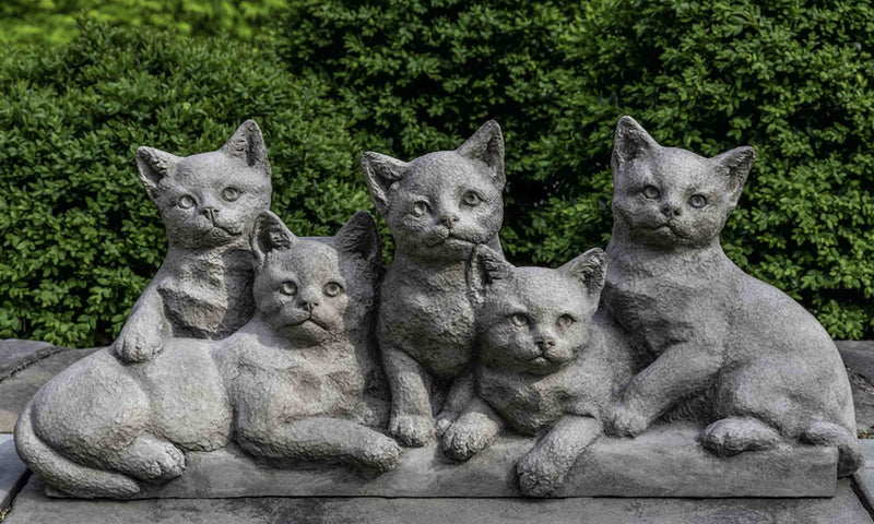 Quintuplets Statue Cast Stone Garden Statue | Cat Statues