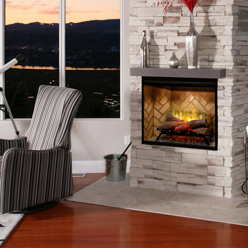 Dimplex Revillusion® 30" Built-in Firebox - Herringbone Brick Interior