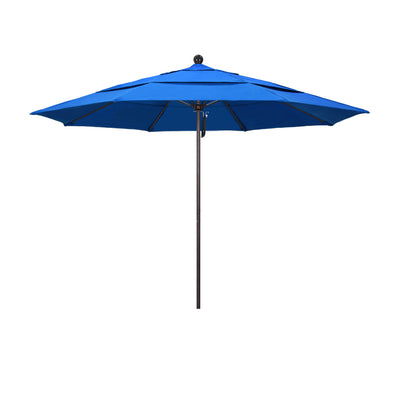 California Umbrella 11' Venture Series Patio Umbrella With Bronze Aluminum Pole Fiberglass Ribs Pulley Lift With Olefin Fabric