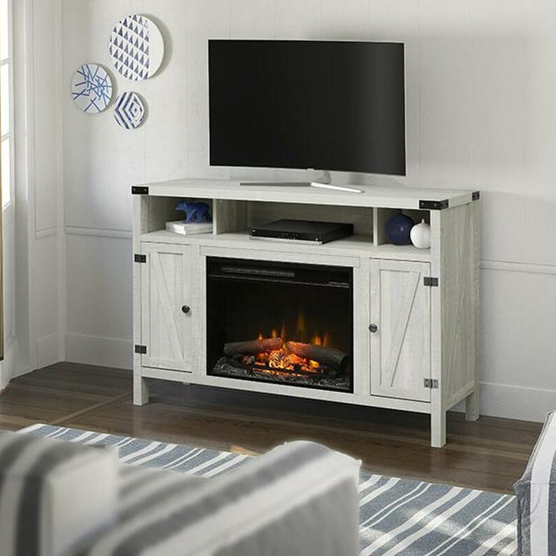 Sadie Media Console Electric Fireplace With Logs
