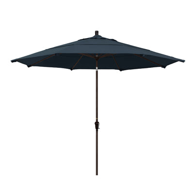California Umbrella 11' Sunset Series Patio Umbrella With Bronze Aluminum Pole Aluminum Ribs Auto Tilt Crank Lift With Pacifica Fabric