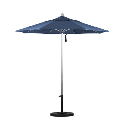 California Umbrella 7.5' Venture Series Patio Umbrella With Silver Anodized Aluminum Pole Fiberglass Ribs Push Lift With Pacifica Fabric