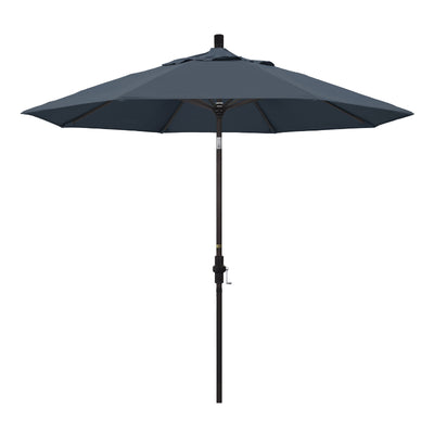 California Umbrella 9' Golden State Series Patio Umbrella With Bronze Aluminum Pole Aluminum Ribs Collar Tilt Crank Lift With Pacifica Fabric