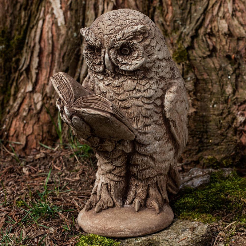 Scholarly Owl Cast Stone Garden Statue