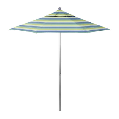 California Umbrella 7.5' Venture Series Patio Umbrella With Silver Anodized Aluminum Pole Fiberglass Ribs Push Lift With Sunbrella Fabric