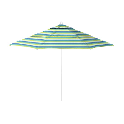 California Umbrella 11' Venture Series Patio Umbrella With Matted White Aluminum Pole Fiberglass Ribs Pulley Lift With Sunbrella Fabric