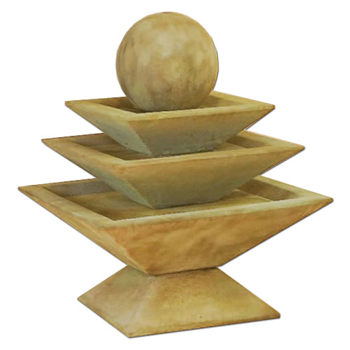 Shallow Three Tier Tapered Square Fountain