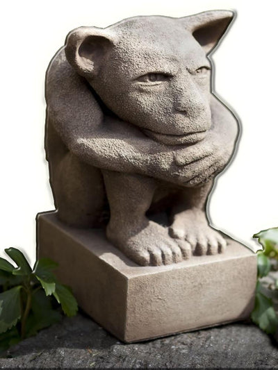 Sitting Gargoyle Cast Stone Garden Statue