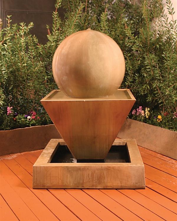 Small Oblique with Ball Outdoor Fountain
