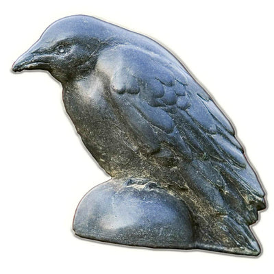 Small Raven Cast Stone Garden Statue