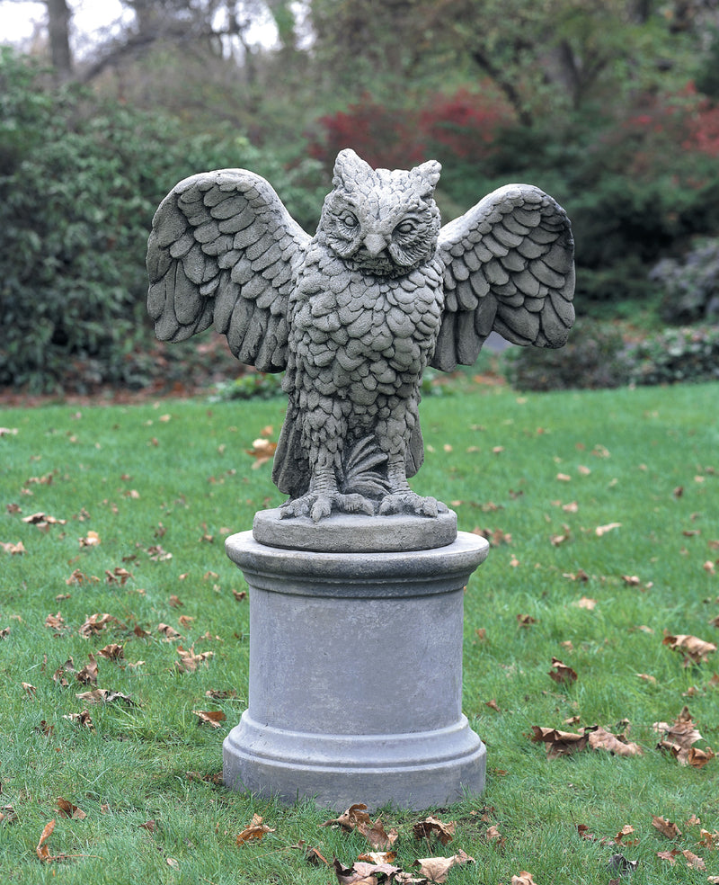 Soaring Owl Cast Stone Garden Statue