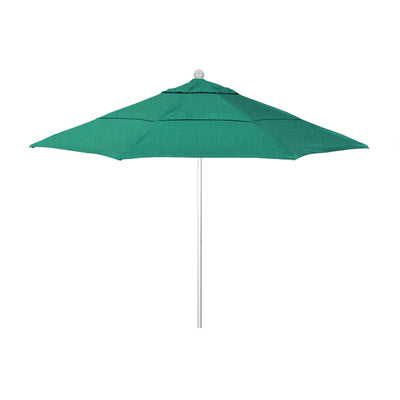 California Umbrella 11' Venture Series Patio Umbrella With Matted White Aluminum Pole Fiberglass Ribs Pulley Lift With Sunbrella Fabric