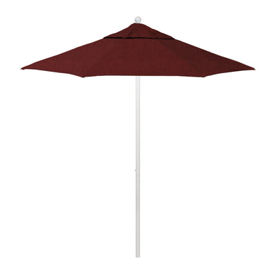 California Umbrella 7.5' Venture Series Patio Umbrella With Matted White Aluminum Pole Fiberglass Ribs Push Lift With Sunbrella Fabric