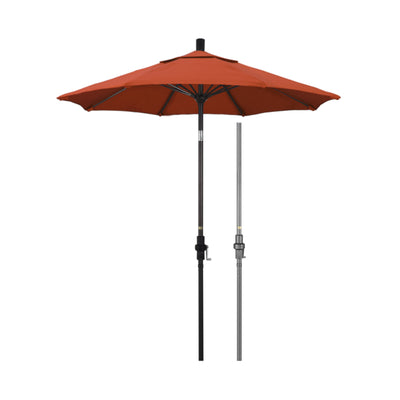 California Umbrella 7.5' Sun Master Series Patio Umbrella With Grey Aluminum Pole Fiberglass Ribs Collar Tilt Crank Lift With Olefin Fabric