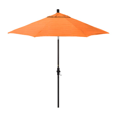 California Umbrella 9' Golden State Series Patio Umbrella With Bronze Aluminum Pole Aluminum Ribs Collar Tilt Crank Lift With Sunbrella Fabric