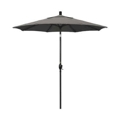 California Umbrella 7.5' Pacific Trail Series Patio Umbrella With Stone Black Aluminum Pole Aluminum Ribs Push Button Tilt Crank Lift With Pacifica Fabric