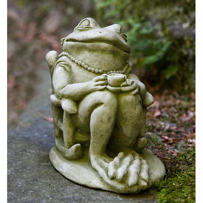 Tea Cast Stone Garden Statue | Frog Statue