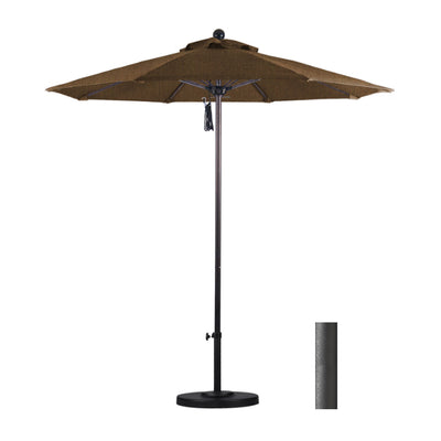 California Umbrella 7.5' Venture Series Patio Umbrella With Black Aluminum Pole Fiberglass Ribs Push Lift With Olefin Fabric