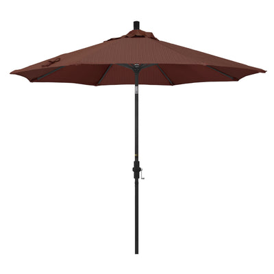 California Umbrella 9' Golden State Series Patio Umbrella With Stone Black Aluminum Pole Aluminum Ribs Collar Tilt Crank Lift With Olefin Fabric