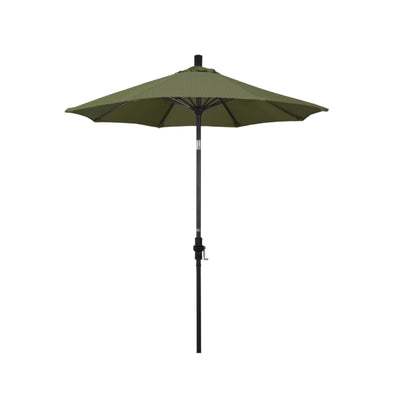 California Umbrella 7.5' Sun Master Series Patio Umbrella With Bronze Aluminum Pole Fiberglass Ribs Collar Tilt Crank Lift With Olefin Fabric