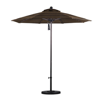 California Umbrella 7.5' Venture Series Patio Umbrella With Bronze Aluminum Pole Fiberglass Ribs Push Lift With Olefin Fabric