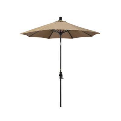 California Umbrella 7.5' Sun Master Series Patio Umbrella With Bronze Aluminum Pole Fiberglass Ribs Collar Tilt Crank Lift With Olefin Fabric