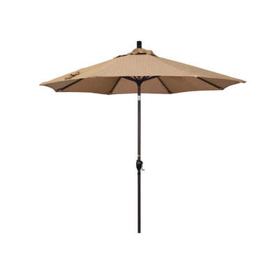 California Umbrella 9' Pacific Trail Series Patio Umbrella With Bronze Aluminum Pole Aluminum Ribs Push Button Tilt Crank Lift With Olefin Fabric
