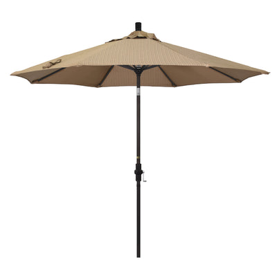 California Umbrella 9' Golden State Series Patio Umbrella With Bronze Aluminum Pole Aluminum Ribs Collar Tilt Crank Lift With Olefin Fabric