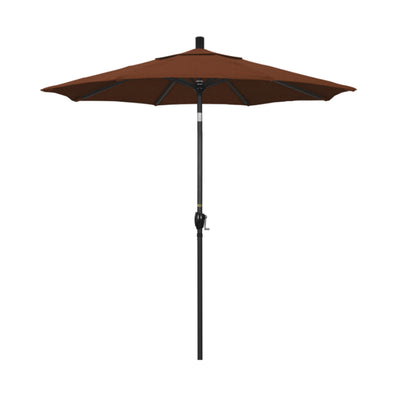 California Umbrella 7.5' Pacific Trail Series Patio Umbrella With Stone Black Aluminum Pole Aluminum Ribs Push Button Tilt Crank Lift With Olefin Fabric