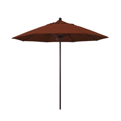California Umbrella 9' Venture Series Patio Umbrella With Bronze Aluminum Pole Fiberglass Ribs Push Lift With Olefin Fabric
