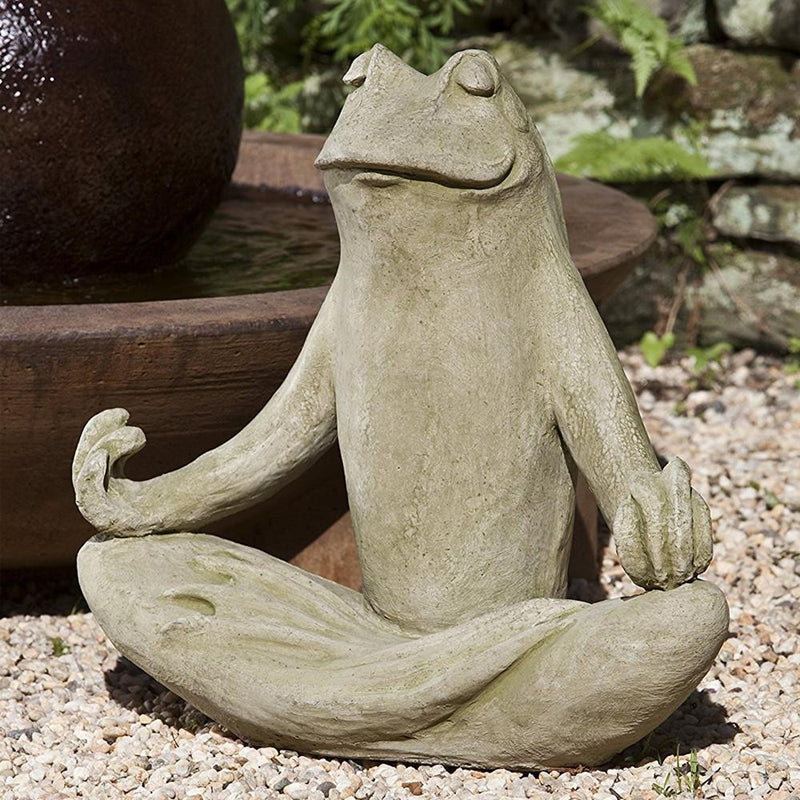 Totally Zen Frog Cast Stone Garden Statue