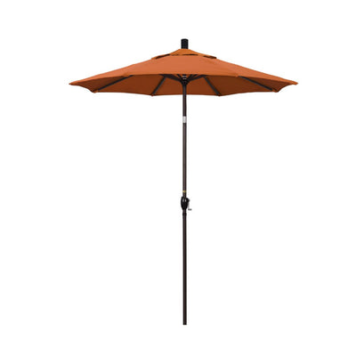 California Umbrella 6' Pacific Trail Series Patio Umbrella With Bronze Aluminum Pole Aluminum Ribs Push Button Tilt Crank Lift With Sunbrella Fabric