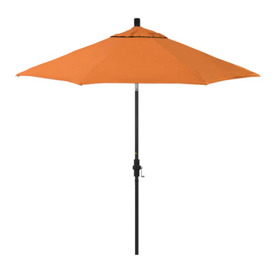 California Umbrella 9' Sun Master Series Patio Umbrella With Matted Black Aluminum Pole Fiberglass Ribs Collar Tilt Crank Lift With Sunbrella Fabric
