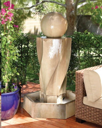 Vortex with Ball Outdoor Fountain