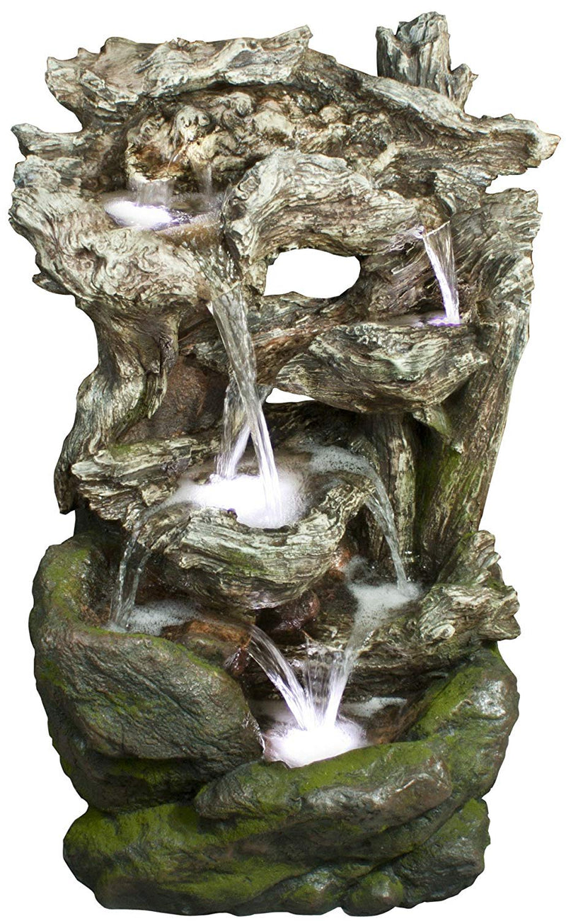 40" 6-Tiered Rainforest Waterfall Fountain with LED Lights