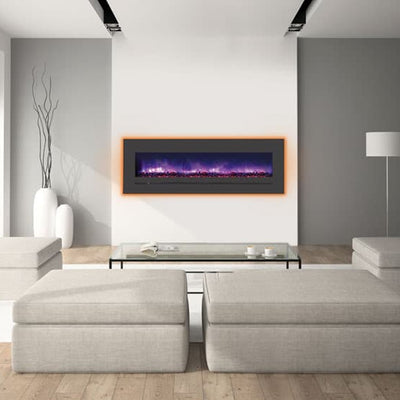 Sierra Flame 60" Linear Electric Fireplace with Steel Front