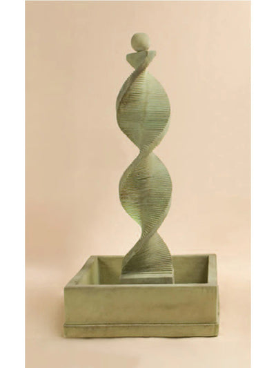 Water Spiral with Square Bowl and Ball Finial
