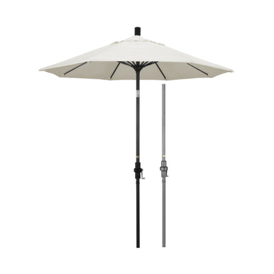 California Umbrella 7.5' Sun Master Series Patio Umbrella With Grey Aluminum Pole Fiberglass Ribs Collar Tilt Crank Lift With Olefin Fabric