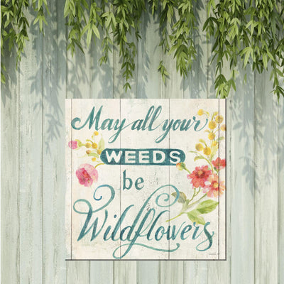 Wildflowers Words Outdoor Canvas Art