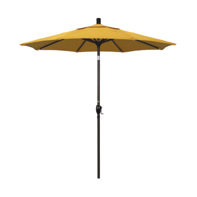 California Umbrella 7.5' Pacific Trail Series Patio Umbrella With Bronze Aluminum Pole Aluminum Ribs Push Button Tilt Crank Lift With Pacifica Fabric