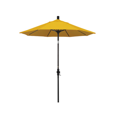California Umbrella 7.5' Sun Master Series Patio Umbrella With Bronze Aluminum Pole Fiberglass Ribs Collar Tilt Crank Lift With Pacifica Fabric