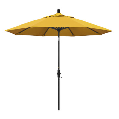 California Umbrella 9' Golden State Series Patio Umbrella With Stone Black Aluminum Pole Aluminum Ribs Collar Tilt Crank Lift With Pacifica Fabric