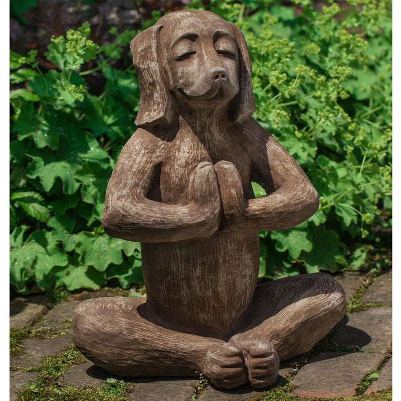 Yoga Dog Cast Stone Garden Statue