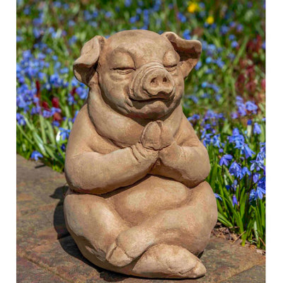 Zen Pig Cast Stone Garden Statue