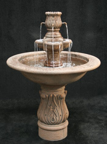 Assisi Garden Water Fountain with Smooth Cobra Pedestal